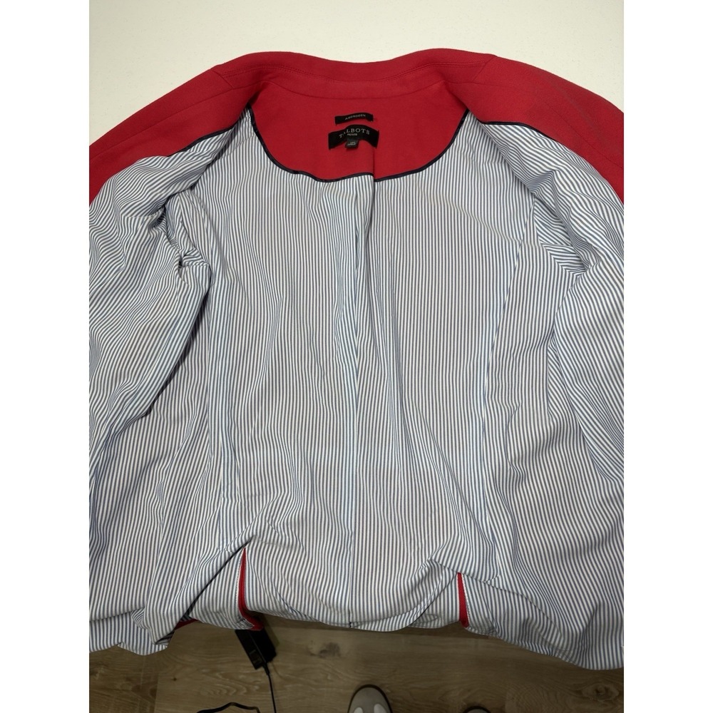 Talbots Women Aberdeen Blazer Jacket Size 12P Red Button Up Office Career Pocket - Picture 7 of 11